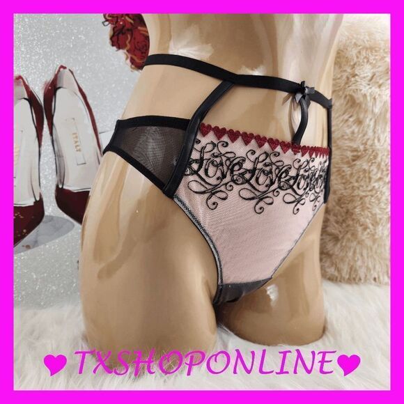 ❣️👙 { Victoria's Secret } Very Sexy Embroidered Strappy High Waist Panty ❣️👙 N - Picture 2 of 7